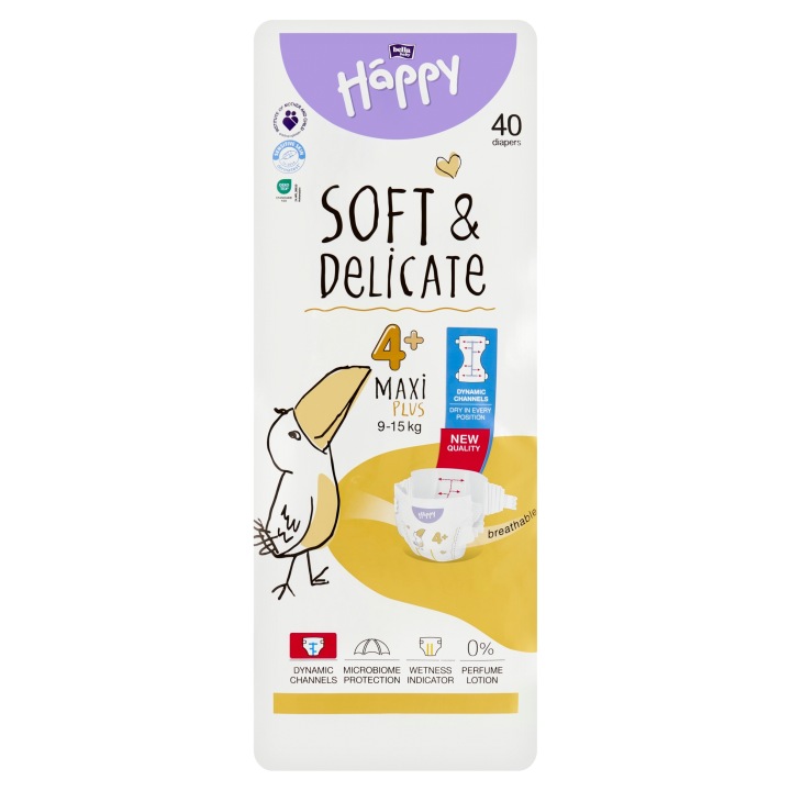 Підгузки BELLA HAPPY MAXI плюс 4+, вага 9-15 кг