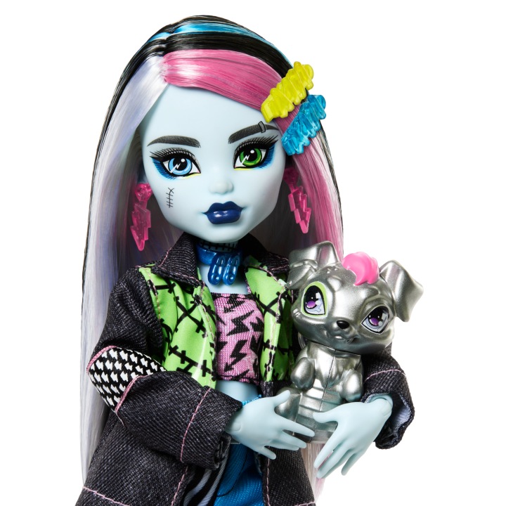 Лялька Monster High FRANKIE STEIN Лялька Базова з Песиком MATTEL HXH73 — фото 2