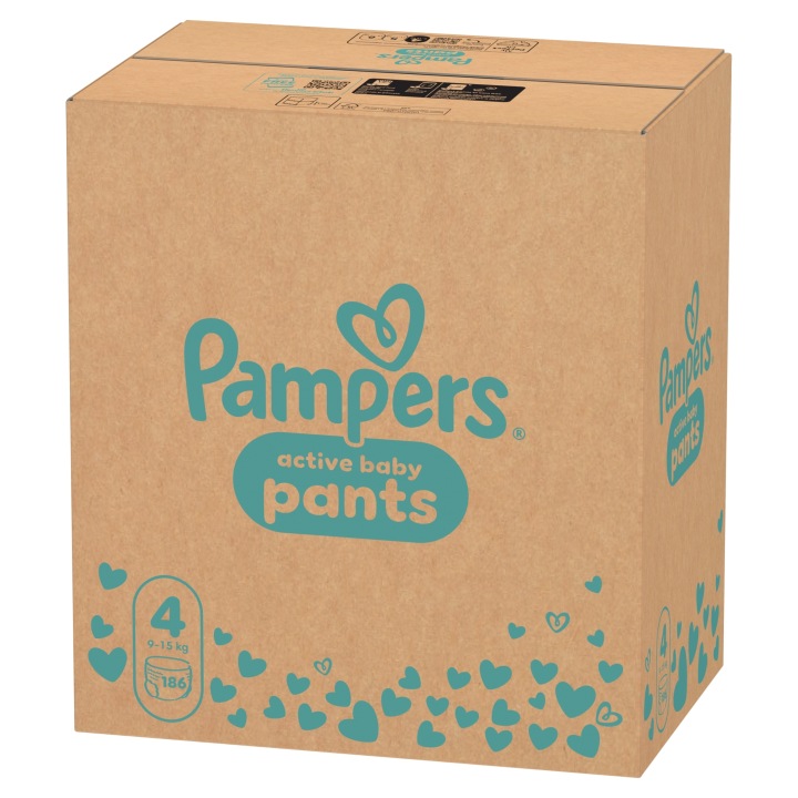 Pampers Штани 4, 186 шт., 9-15 кг Трусики-підгузки Місячний запас Плюс — фото 2