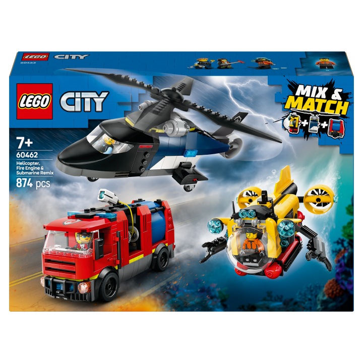 LEGO 60462 City Набір з гелікоптером, машиною пожежним і човном підводною — фото 12