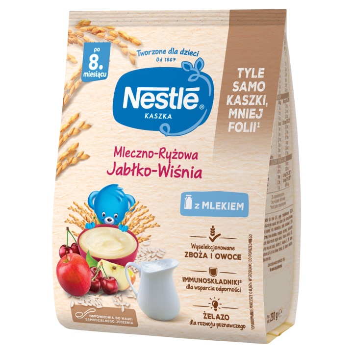 Кашка NESTLE молочно-рисова яблуко-вишня по 8 місяця 230 г — фото 3