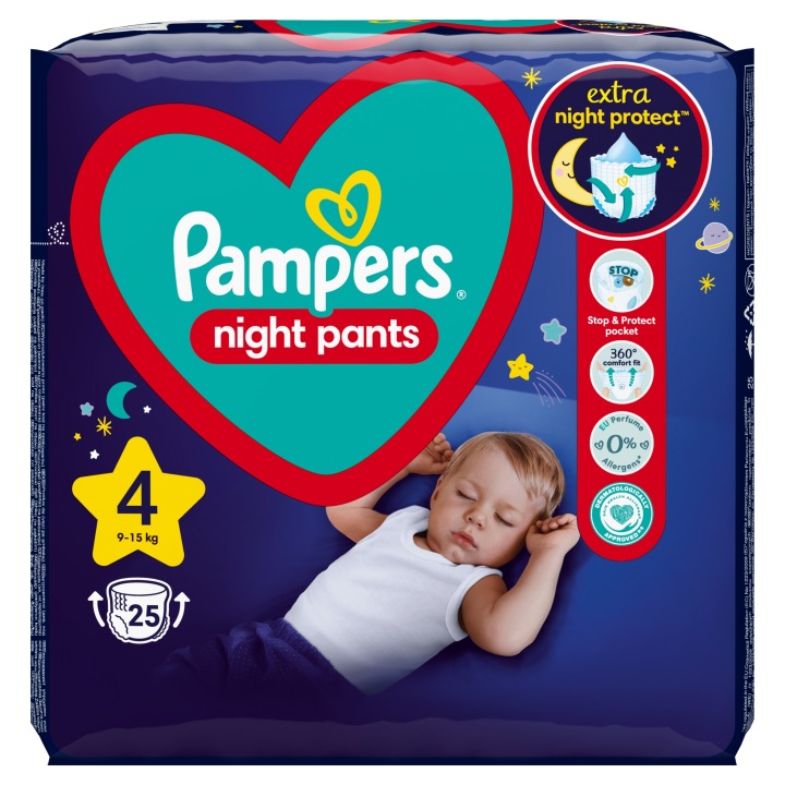 Трусики-підгузки на ніч Pampers Night Штани Maxi Розмір 4. 9-15 кг 24 шт. — фото 2