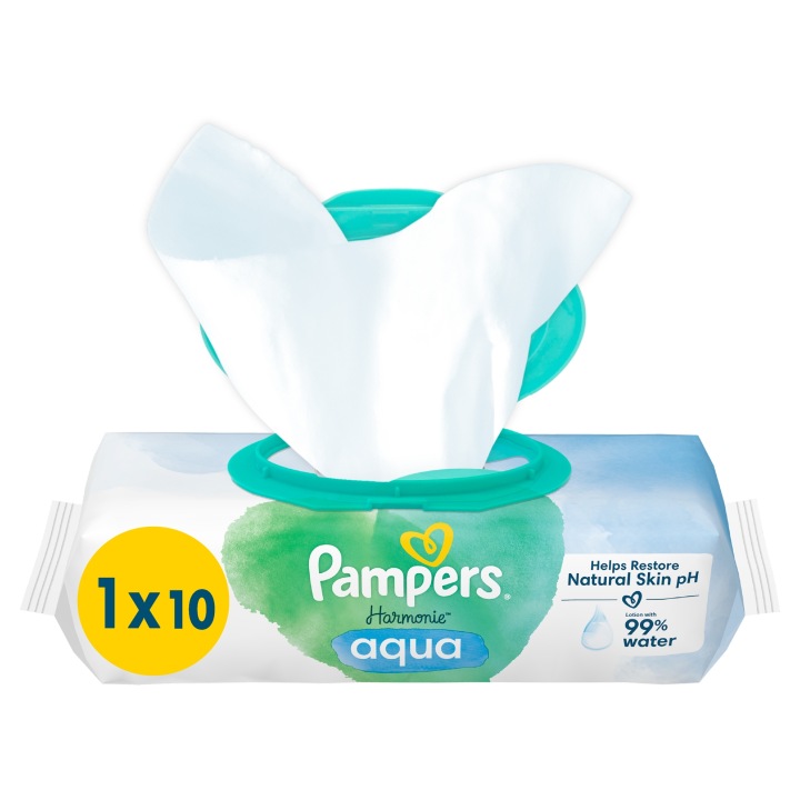 Pampers Harmonie Aqua серветки вологі 1 x 10 шт. — фото 9