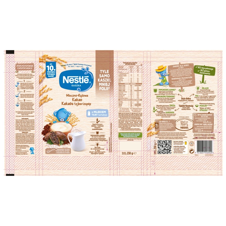 Кашка Nestlé молочно-рисова какао для дітей по 10. місяця 230 г — фото 5