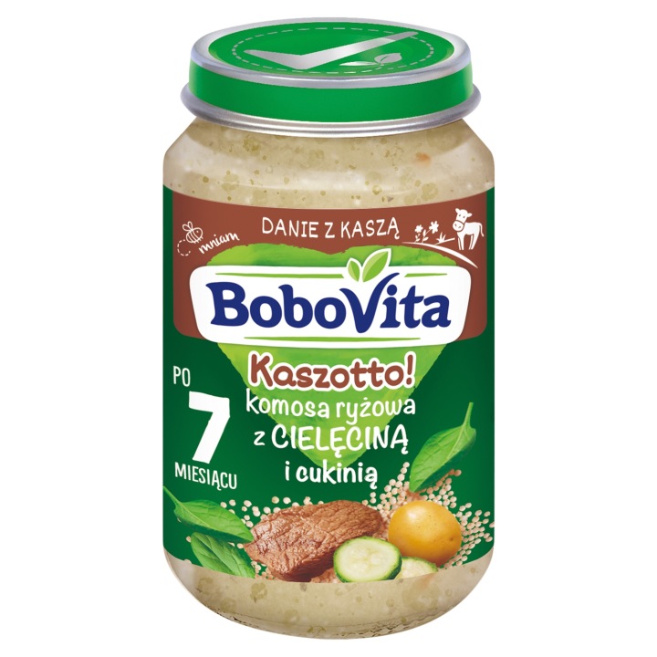 BoboVita Кашотто! Кіноа рисова з телятиною і кабачком по 7. міс. 190 г -