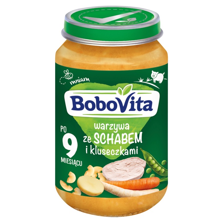 Обід для дітей 9 міс.+ Bobovita овочі з корейкою і галушками 190 г — фото 13