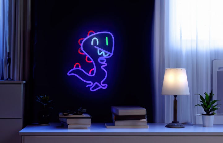 Динозавр нічник для дітей Неон LED USB диммер регулювання вогні — фото 5