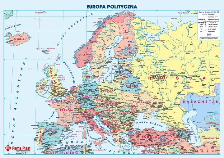 Підкладка двостороння з картою європи