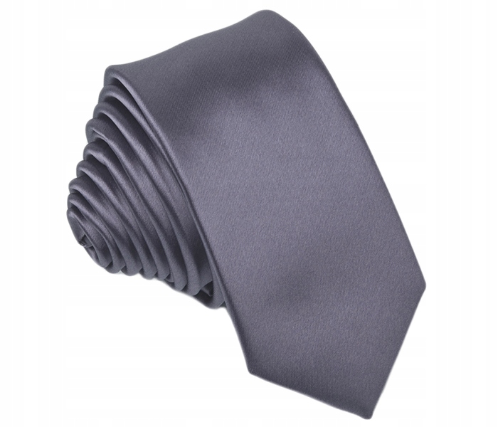 Краватка для хлопчика графітовий гладкий матовий вузький 6 см жакардовий GREG gs60C