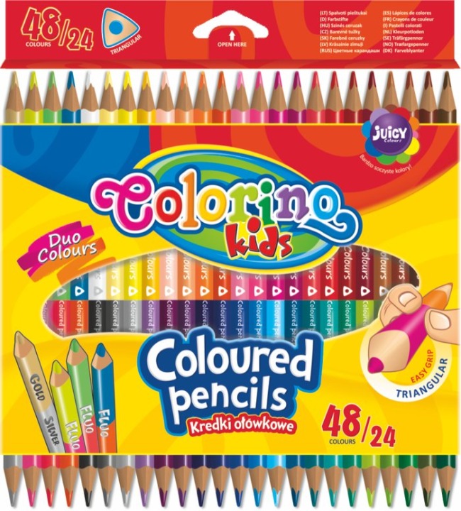 Олівці кольорові трикутні 24 кольори Colorino упаковка після виставки (виставковий) — фото 3