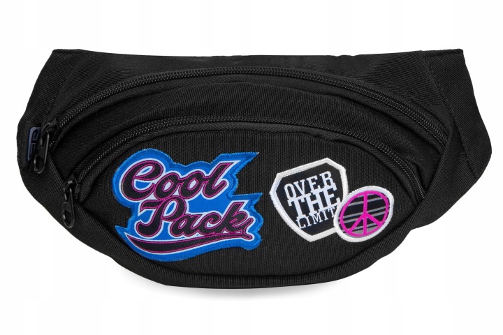COOLPACK Сумка-бананка чорна з нашивками 75056