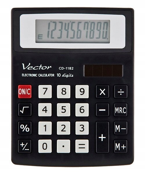 Калькулятор офісний Vector CD 1182, 10 цифр, чорний великі кнопки — фото 2