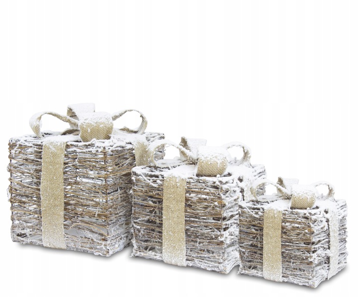 Led vánoční ozdoba Dárek 30x26x26 cm, 24x21x21 cm, 18x16x16 cm