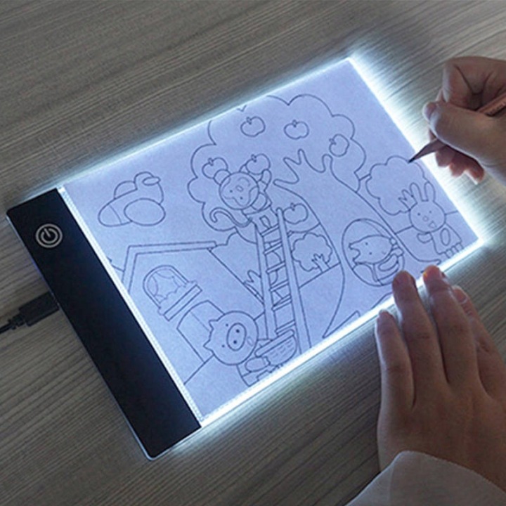 Tablet Graficzny Tablica do Rysowania LED Дошка Для малювання A4 USB + Олівці — фото 4