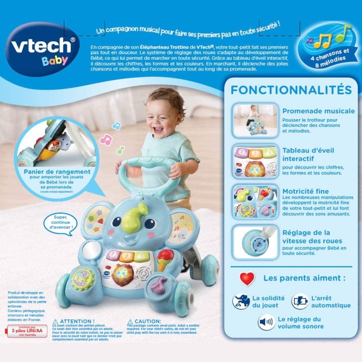 VTech 80-523005 слоник каталка/іграшка для тягання — фото 2