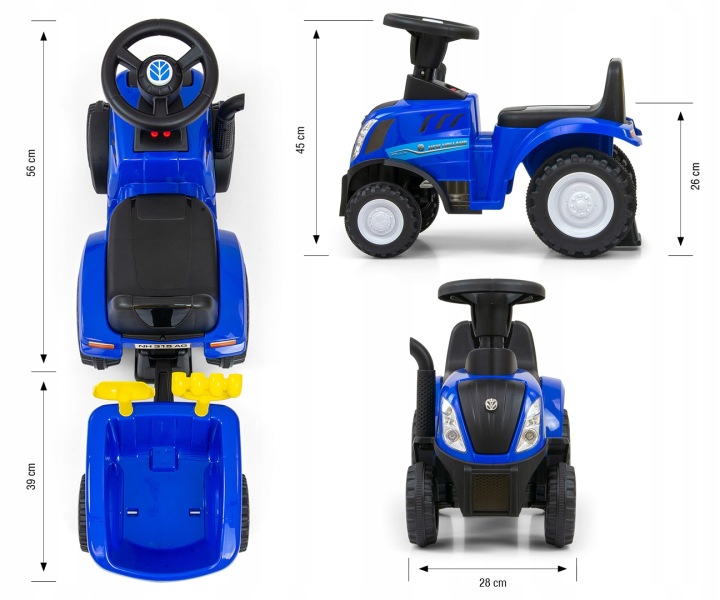 Каталка-толокар ходунки трактор NEW HOLLAND авто автомобіль великий дітей клаксон — фото 14