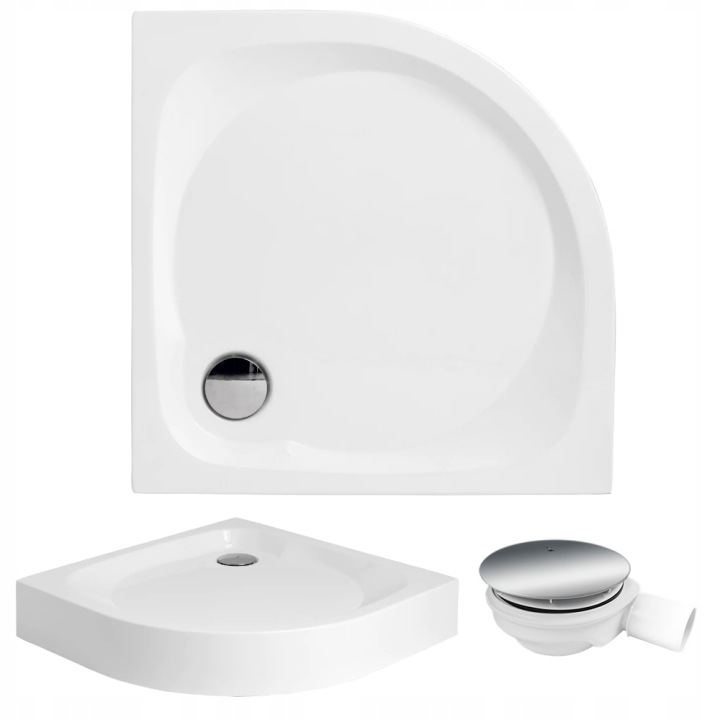 Kompaktní půlkruhová sprchová vanička Nový Styl 100x100+sy