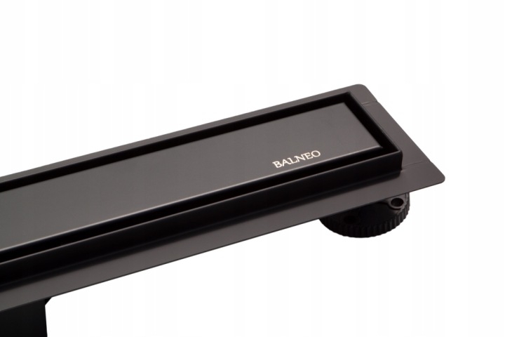 Balneo Duplex Next Černý Lineární odtok Nerezová Ocel 80 cm