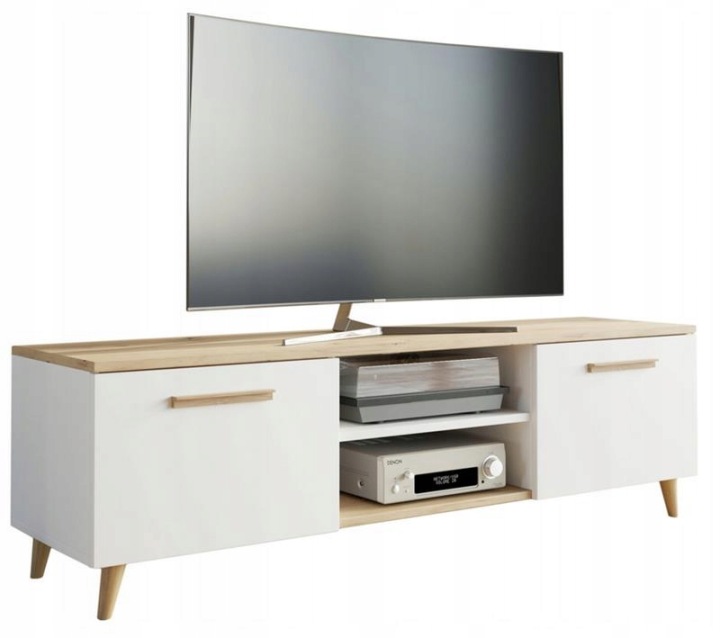 Rtv skříňka Bergen 120 cm artisan-bílý skandinávský styl Per