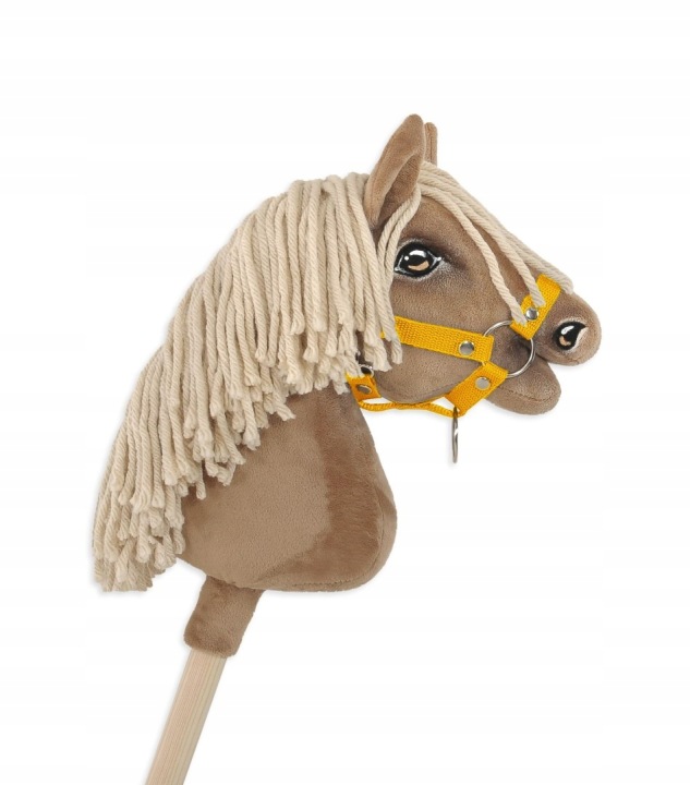 Недоуздок для коня Hobby Horse універсальний A4 і A5 що застібається - жовтий — фото 4