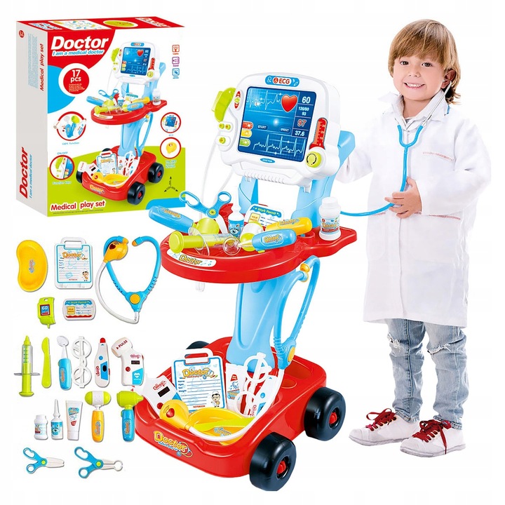 LITTLE DOCTOR SET ECG SCREEN ACCESSORIES STROLLER DOCTOR PLAY FOR CHILDREN