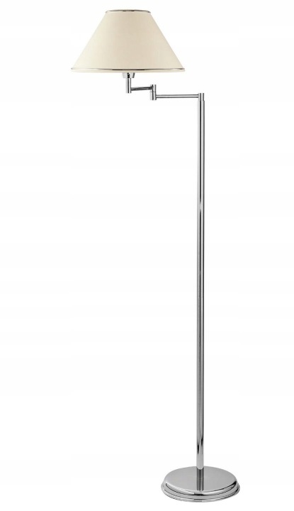 Nastavitelná podlahová lampa Begamo Stříbrná Béžová 1xE27 160 cm Stojací lampa