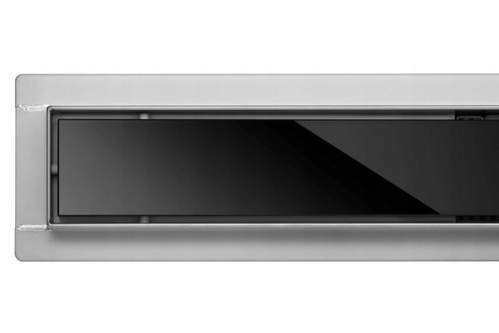 Lineární Odtok Fala Black Glass 70 cm pro sprchu z nerezové oceli