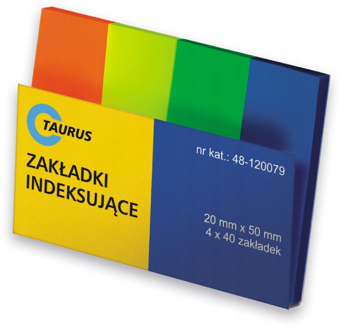 Закладки індексні 20x50 пластикові TAURUS Неон