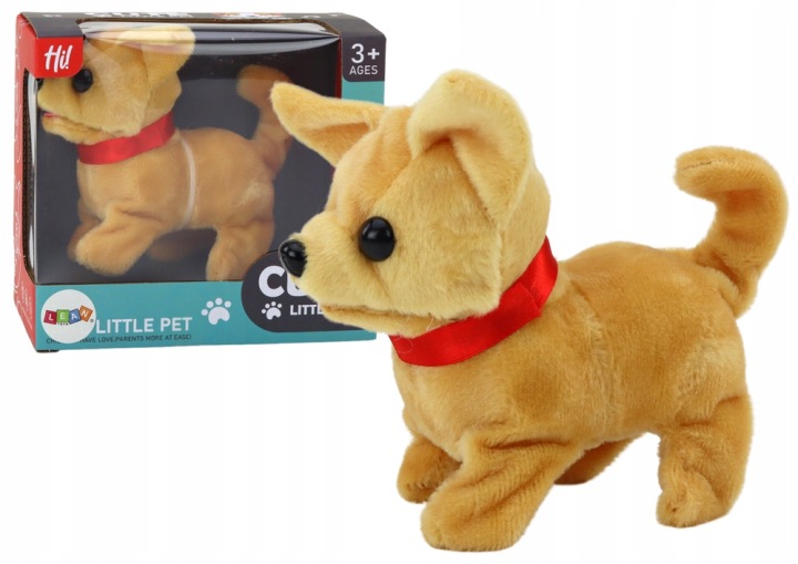 LEAN Toys Песик Плюшевий Інтерактивний Звірятко Ходить Гавкає Бежевий