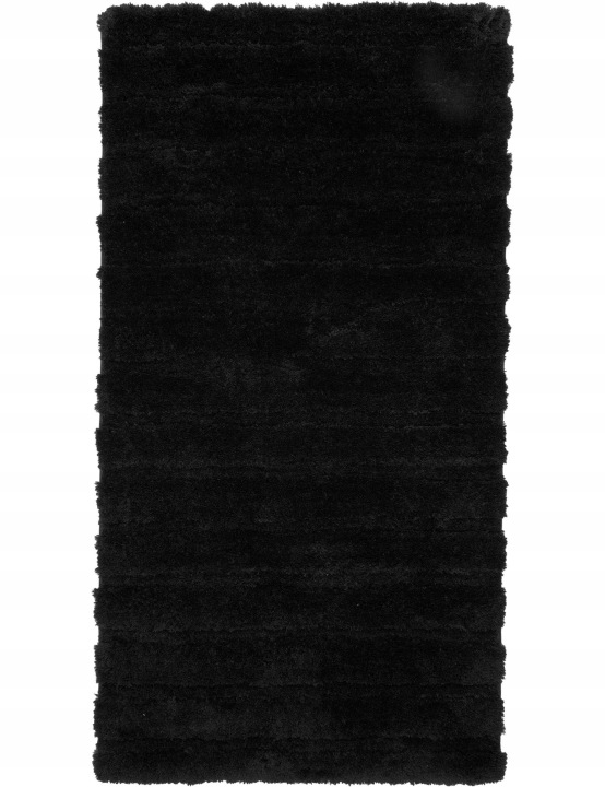 Koupelnový koberec Henry 80 x 150 cm Černý Shaggy Protiskluzový Měkký