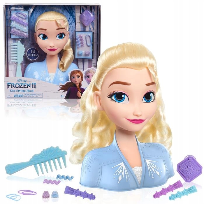 Голова для зачісок зачісування ELSA KRAINA LODU FROZEN 2 DISNEY 20 см — фото 7