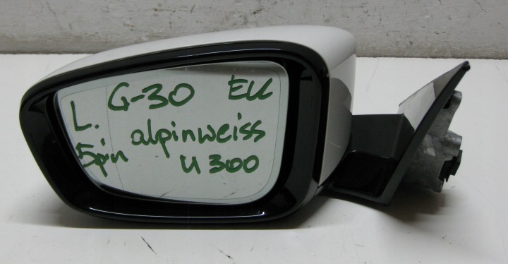 BMW 5 G30 3.0D 19R SPECCHIETTO RETROVISORE sinistro m-packet completi 5-PIN A300 ALPINWEISS