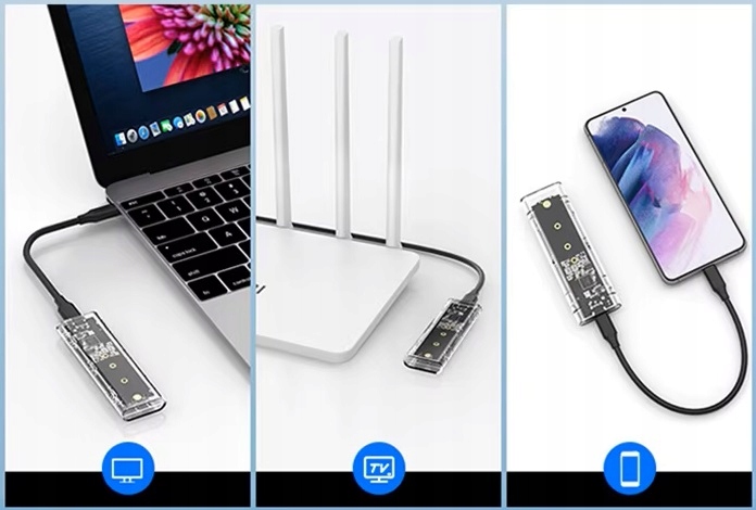 OBUDOWA DYSKU SSD M2 SATA KIESZEŃ NA DYSK M.2 NGFF USB 3.1 6 Gbps