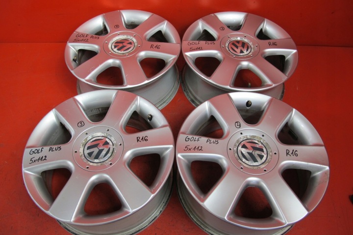 VW GOLF positivo 5M1 5 V LC5F TOURAN CERCHI di alluminio 16'' 5x112 6.5J ET50 KPL