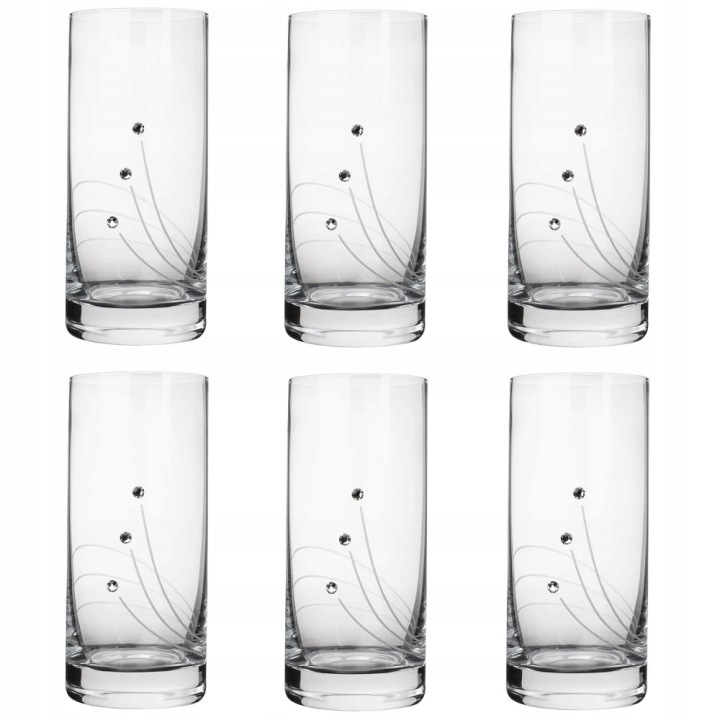Sklenice na nealko 250 ml s krystaly Preciosa Linie 6ks