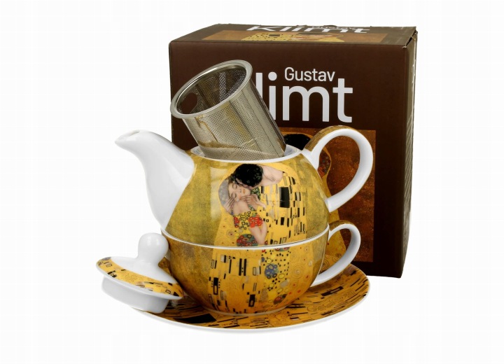 Duo Šálek s konvičkou Čaj pro ně Kiss Classic Klimt