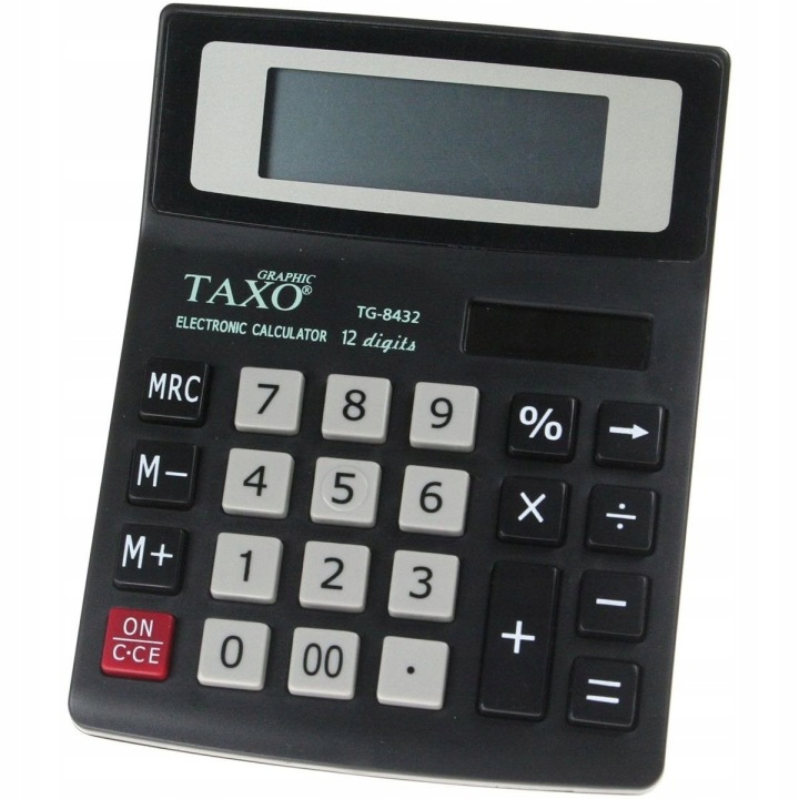 Калькулятор Taxo 12- позиційний Чорний