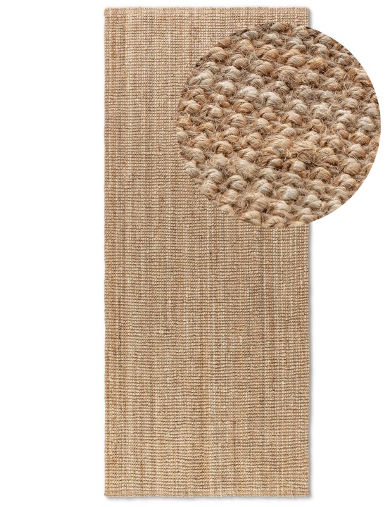 Koberec Jutový 80x200 cm Bucle přírodní béžový, krémový