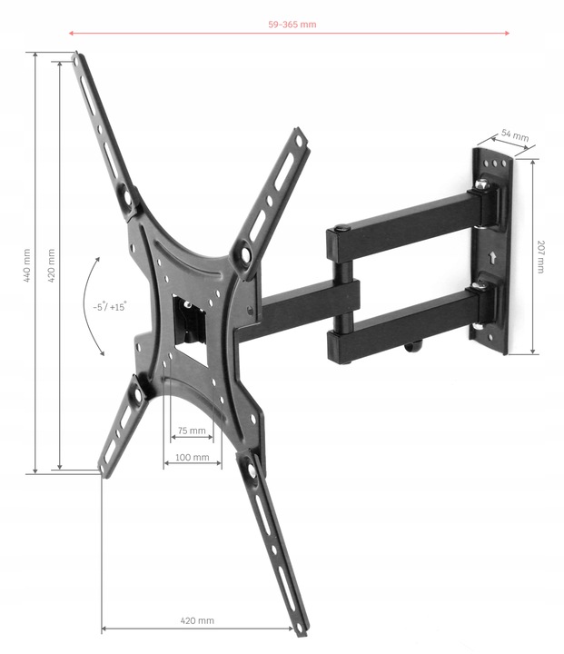 UCHWYT do Telewizora WIESZAK na TV Regulowany Obrotowy LED LCD 13-65 CALI