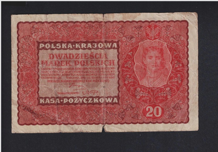 BANKNOT-20-Marek-Polske-rok-1919-II-rada-BG