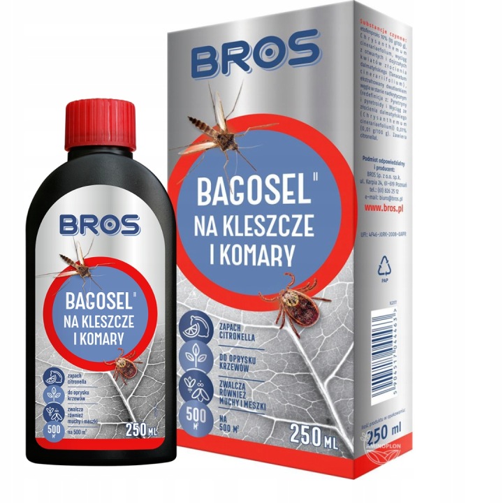BROS ефективний препарат обприскування від комарів кліщі 250 мл BAGOSEL — фото 6