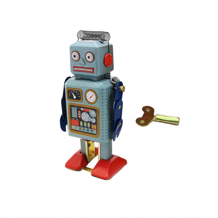 Walking Робот Ретро Вінтаж Wind Up Жерстяний Toy Колекційні Табличка — фото 2