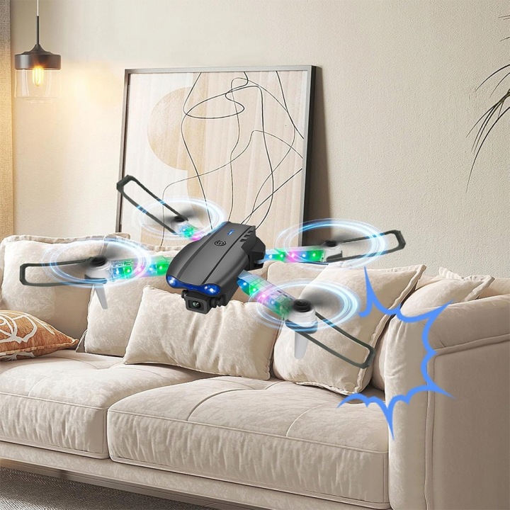Дрон іграшковий складаний 2 камери передача WIFI кольорові LED для дитини — фото 5