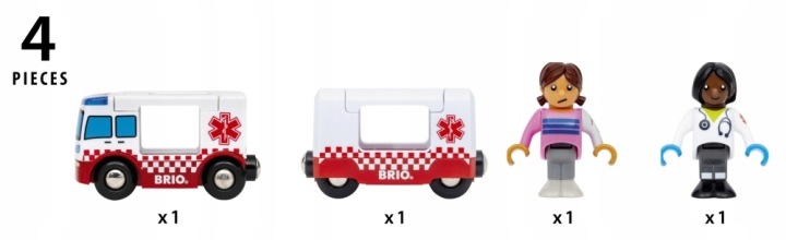 Brio World 36035 Швидка допомога Рятувальна Швидка допомога Світло Звук Транспортний засіб на рейки — фото 7
