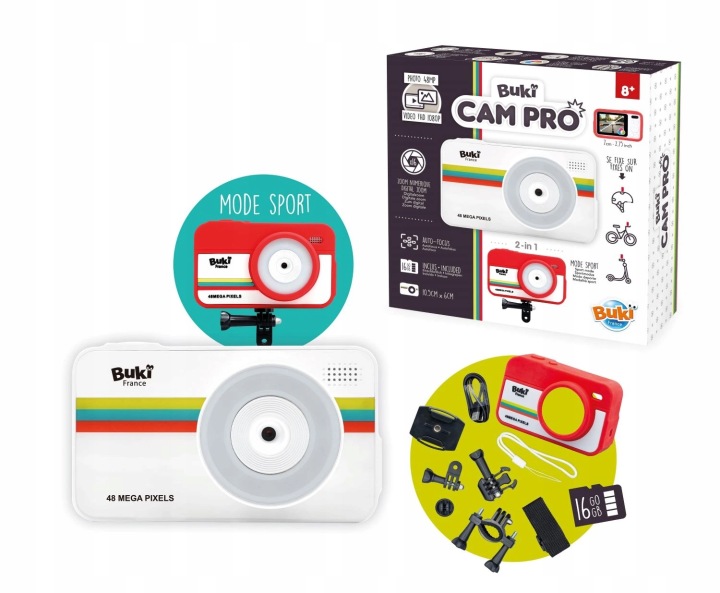 BUKI апарат для дитини KINDERKAMERA CAMPRO 48MP 1080P SD 16 ГБ білий PV010