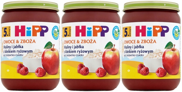 Десертик Hipp Малина і яблука з кашею рисовим 5 міс.+ 190 г — фото 7