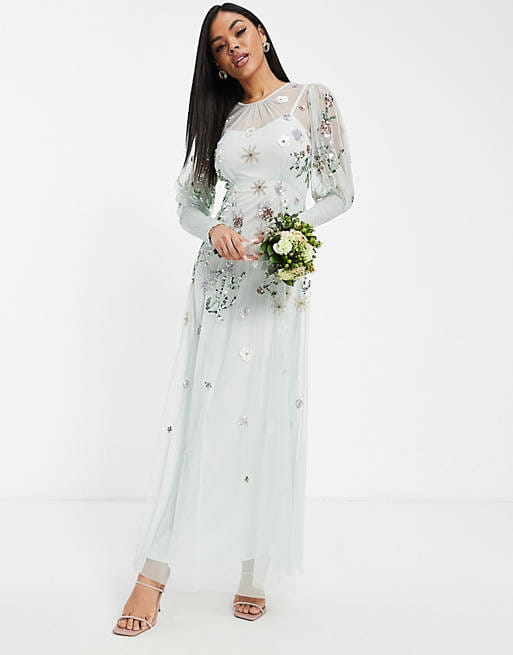 FROCK AND FRILL SELEDYNOWA SUKNIA MAXI (40) 16639283632