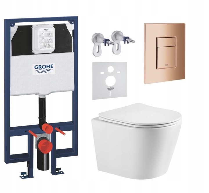7v1 Sada Wc, Stelaz Grohe Slim Wc Mísa Imprese Tornado Tlačítko