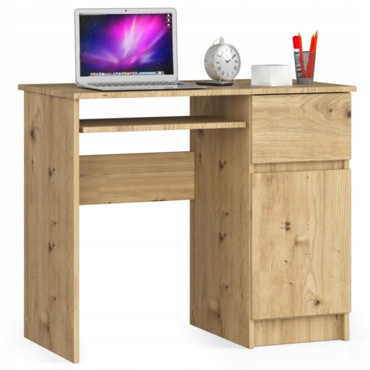 Psací stůl pod počítač Piksel Pravý dub artisan 90 cm Akd