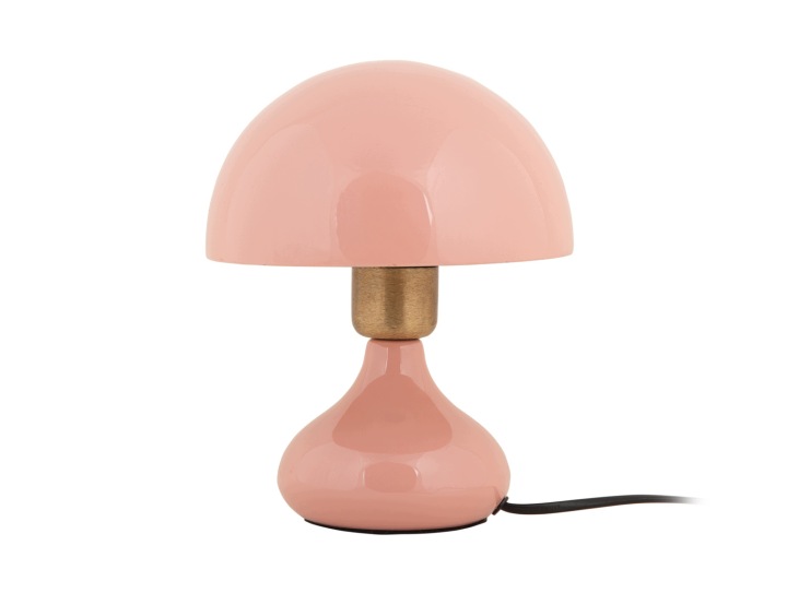 Stolní Lampa Kovová Růžová Houba Ø 17,5 cm Noční Lampa Lesklá